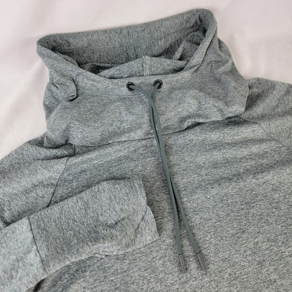 Athleta Women Heather Gray Cowl Neck Pullover Thumbhole Active Top Size M